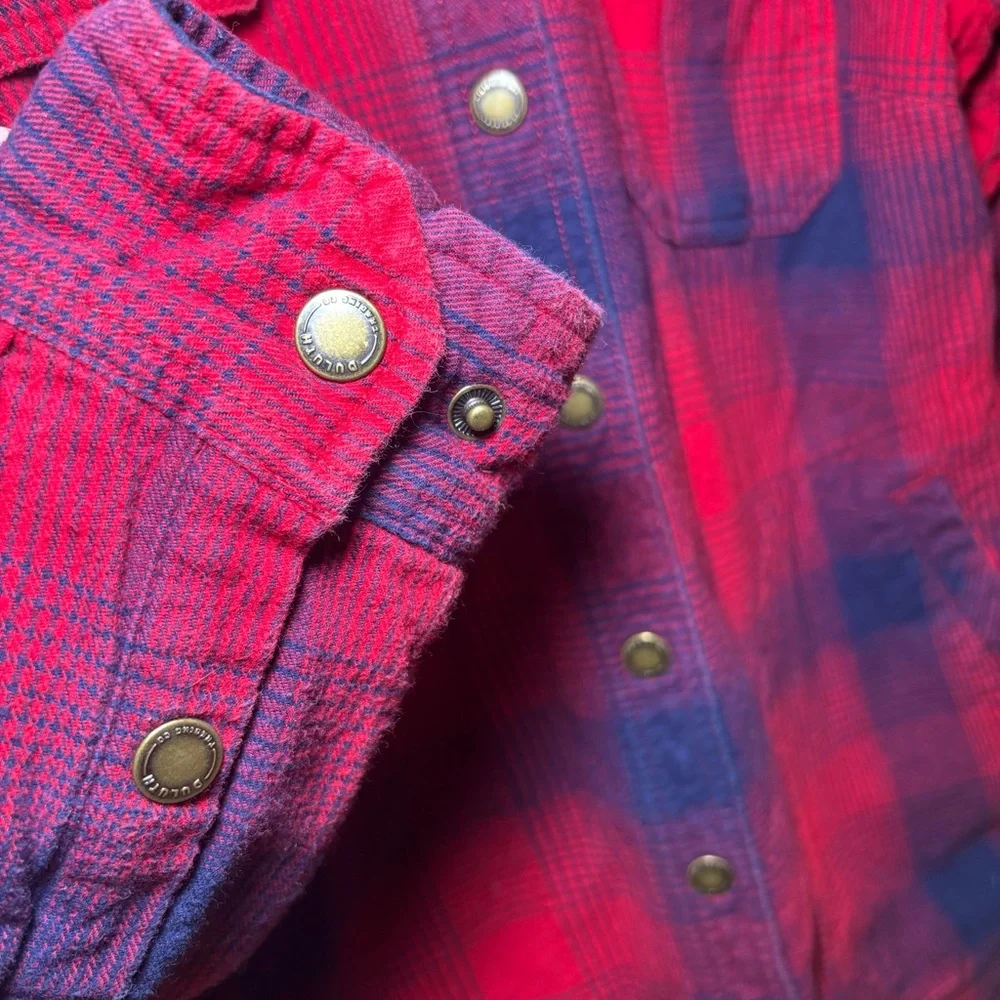 DULUTH TRADING FREE SWINGIN FLEECE LINED PLAID FLANNEL SHIRT JACKET SHACKET Med